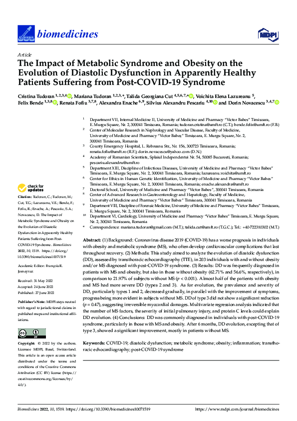 (PDF) The Impact of Metabolic Syndrome and Obesity on the Evolution of ...