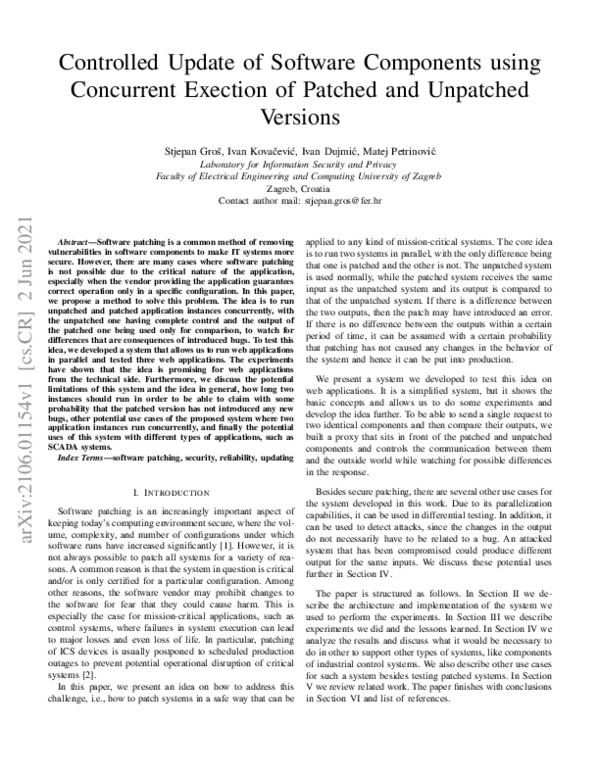 (PDF) Controlled Update of Software Components using Concurrent ...