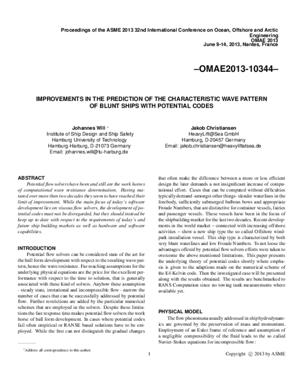 (PDF) Improvements in the Prediction of the Characteristic Wave Pattern ...