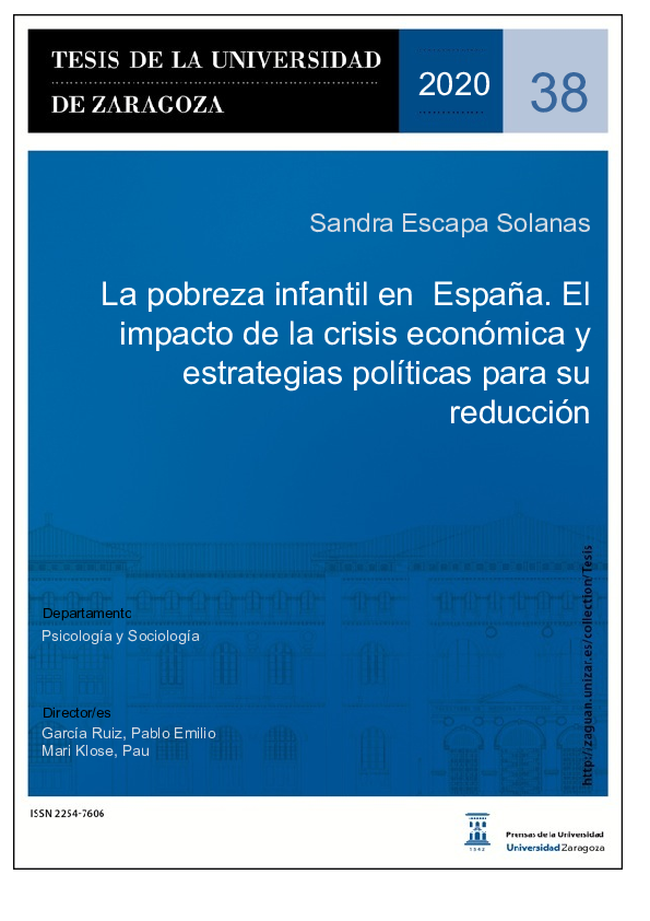 (PDF) La pobreza infantil en españa. El impacto de la crisis económica ...