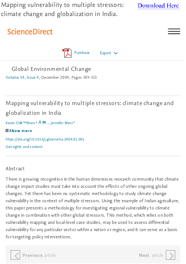  pdf mapping vulnerability to multiple stressors climate change and