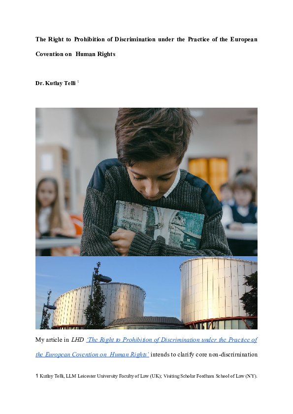 (DOC) The Right to Prohibition of Discrimination under the Practice of ...