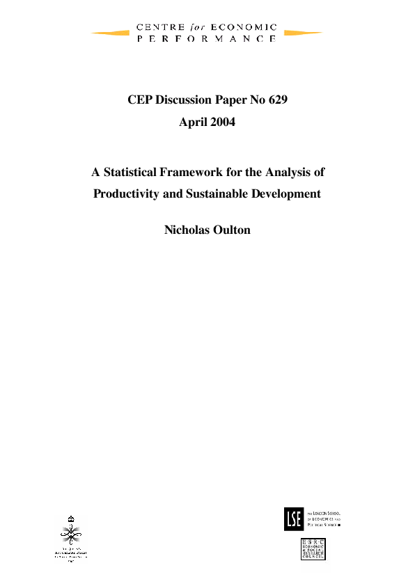(PDF) A Statistical Framework for the Analysis of Productivity and ...