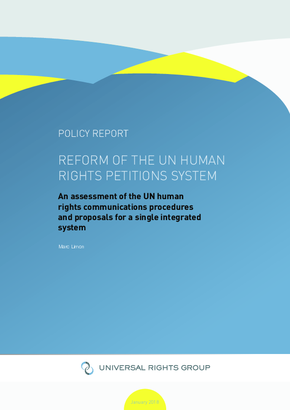 (PDF) Reform of the UN human rights petitions system: an assessment of ...