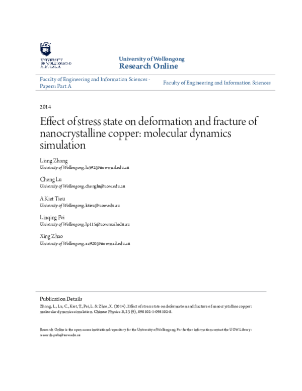 (PDF) Effect of stress state on deformation and fracture of ...