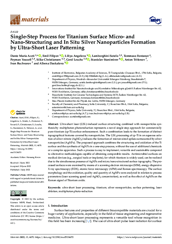 (PDF) Single-Step Process for Titanium Surface Micro- and Nano ...