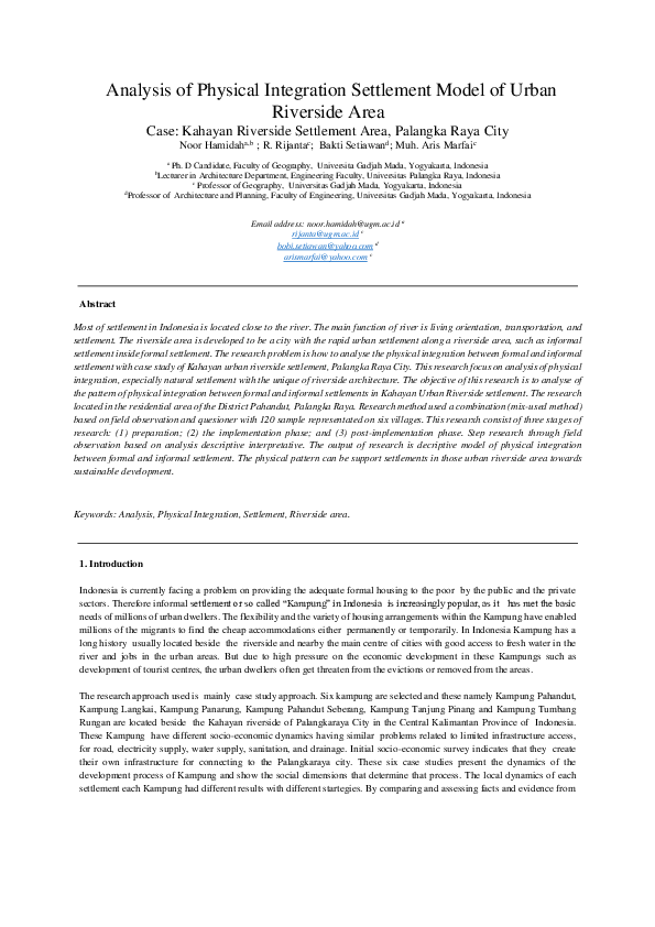 (PDF) Analysis of Physical Integration Settlement Model of Urban ...