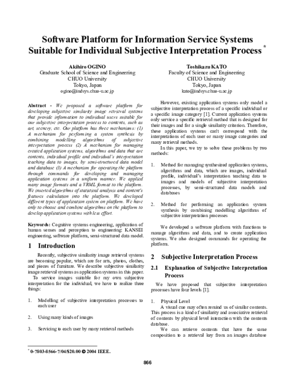 (PDF) Software platform for information service systems suitable for ...