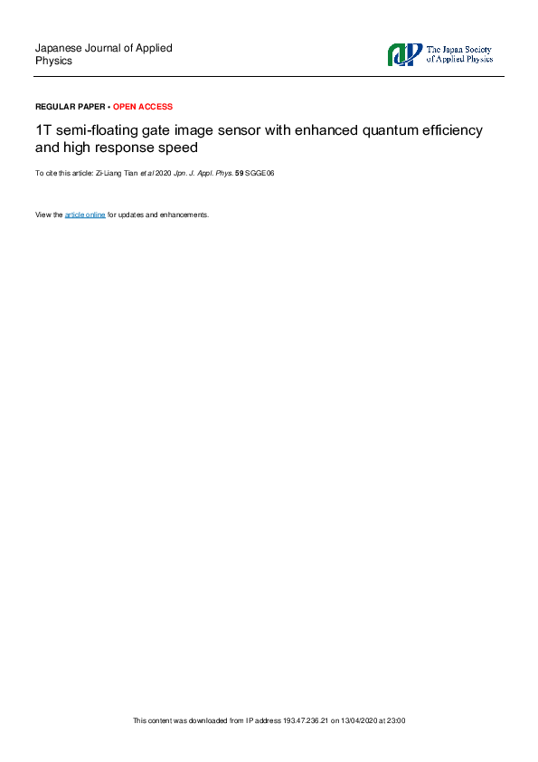 (PDF) 1T semi-floating gate image sensor with enhanced quantum ...