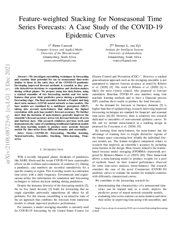 (PDF) Feature-Weighted Stacking for Nonseasonal Time Series Forecasts ...