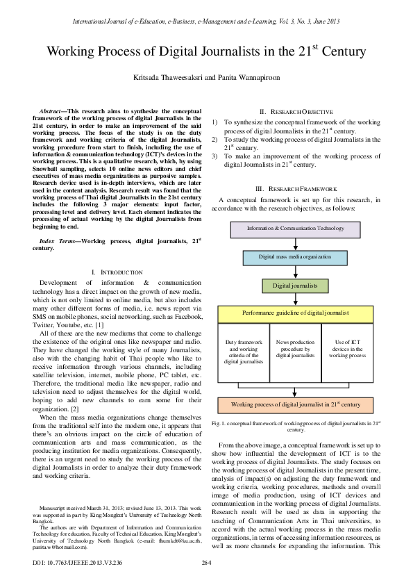 (PDF) Working Process of Digital Journalists in the 21st Century