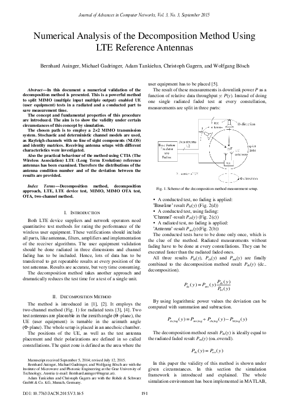 (PDF) Numerical Analysis of the Decomposition Method Using LTE ...