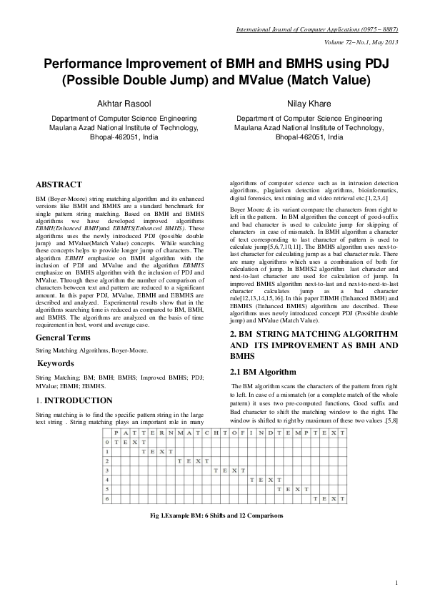 (PDF) Performance Improvement of BMH and BMHS using PDJ (Possible ...