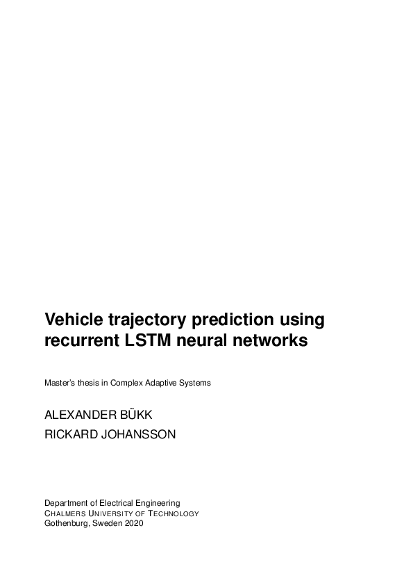 (PDF) Vehicle trajectory prediction using recurrent LSTM neural networks