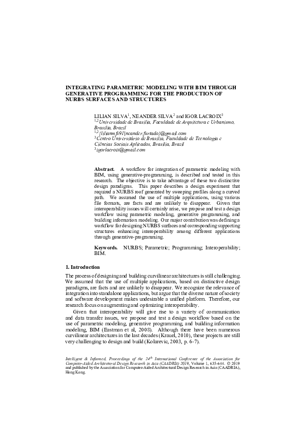 (PDF) Integrating Parametric Modeling with BIM through Generative ...