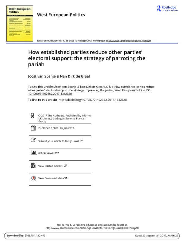 (PDF) How established parties reduce other parties’ electoral support ...