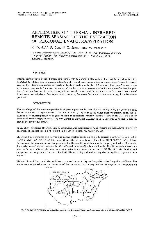 (PDF) Application of thermal infrared remote sensing to the estimation ...