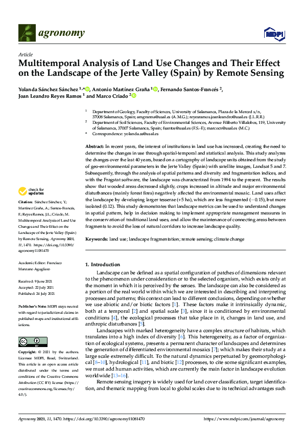 (PDF) Multitemporal Analysis of Land Use Changes and Their Effect on ...