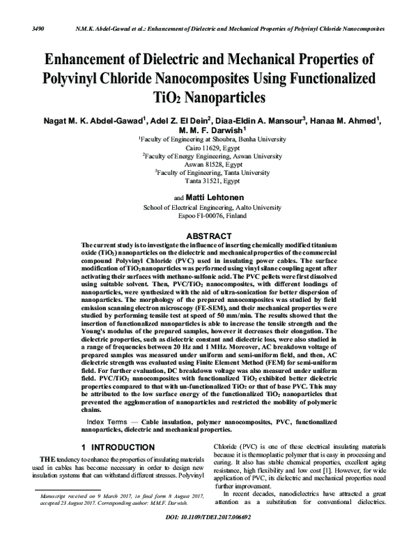 (PDF) Enhancement of dielectric and mechanical properties of Polyvinyl ...