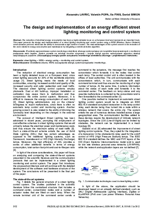 (PDF) The design and implementation of an energy efficient street ...