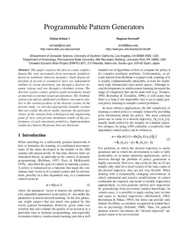 (PDF) Programmable pattern generators