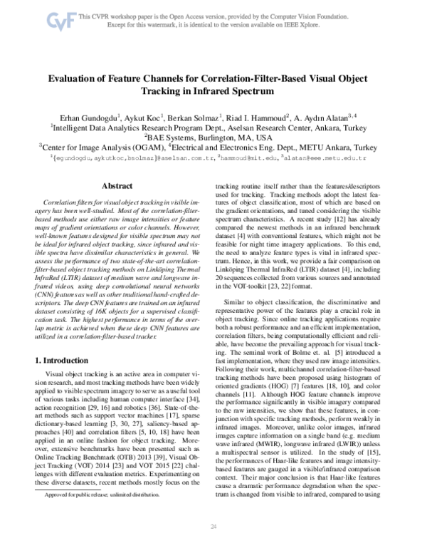 (PDF) Evaluation of Feature Channels for Correlation-Filter-Based ...