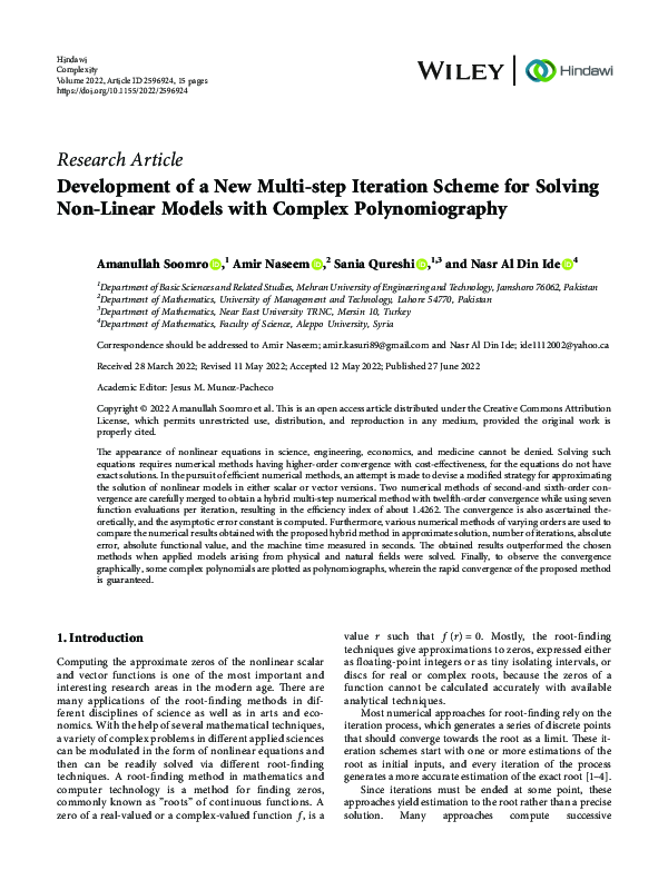 (PDF) Development of a New Multi-step Iteration Scheme for Solving Non ...