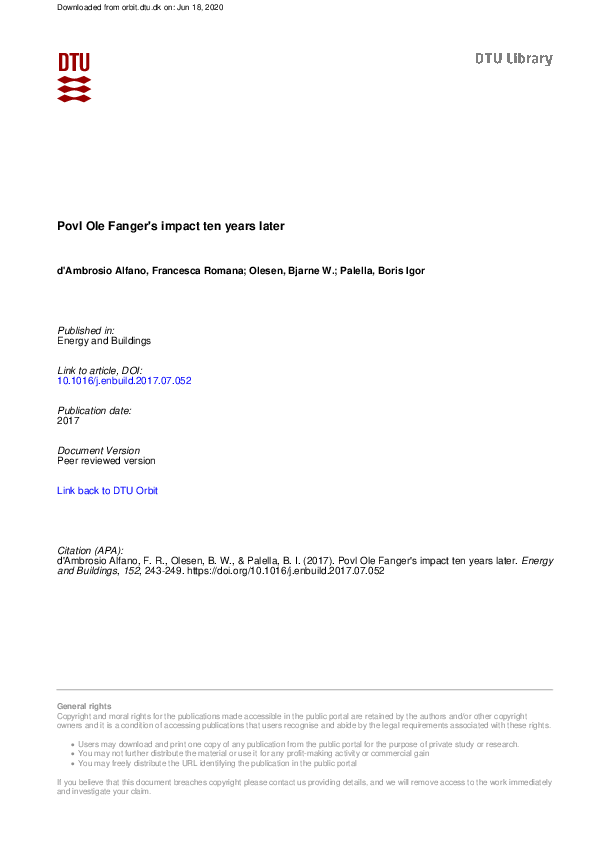 (PDF) Povl Ole Fanger’s impact ten years later