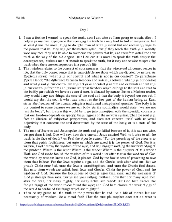 (PDF) Meditations on Wisdom