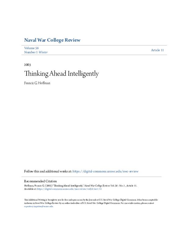 (PDF) Thinking Ahead Intelligently