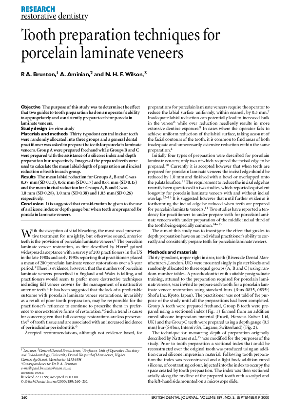 (PDF) Porcelain Laminate Veneers Minimal Tooth Preparation by Design