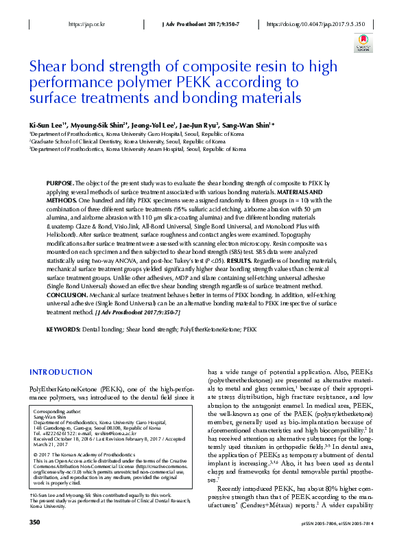 (PDF) Shear bond strength of composite resin to high performance ...