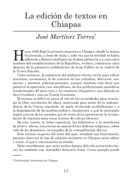 (PDF) La edición de textos en Chiapas