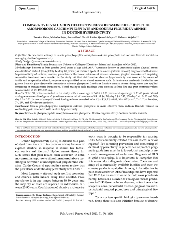 (PDF) Comparative Evaluation of Effectiveness of Casein Phosphopeptide ...