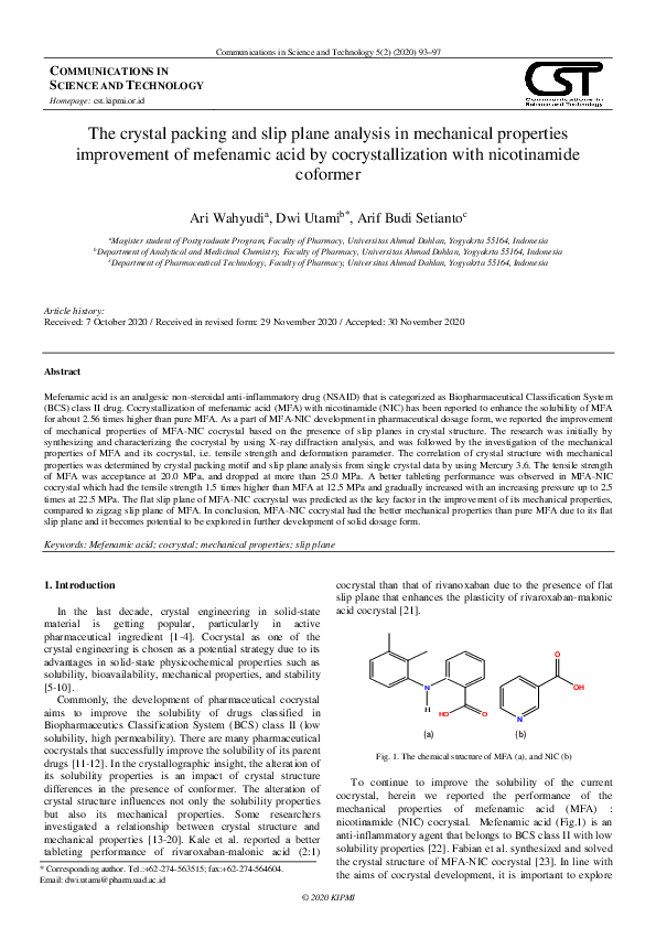 (PDF) The crystal packing and slip plane analysis in mechanical