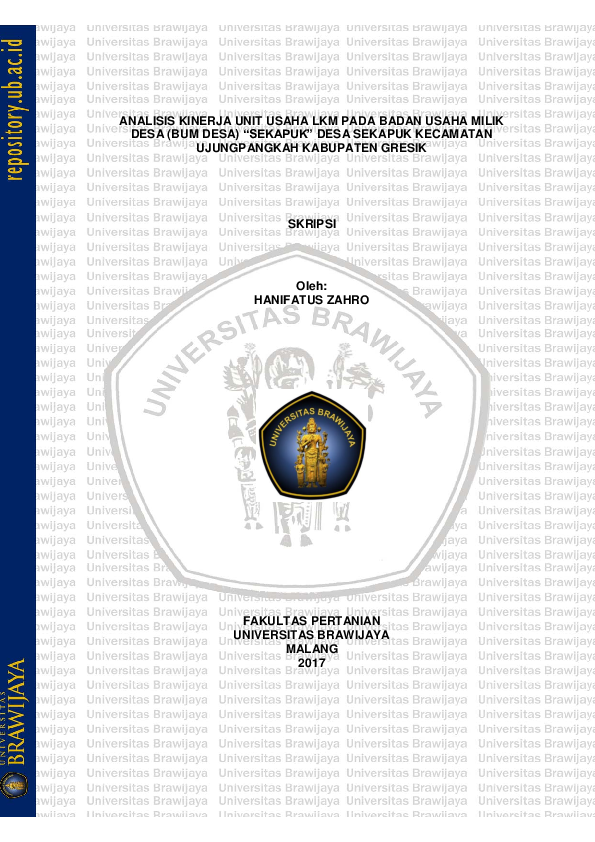 Analisis Kinerja Unit Usaha Lkm Pada Badan Usaha Milik Desa (BUM Desa) “Sekapuk” Desa Sekapuk Kecamatan Ujungpangkah Kabupaten Gresik