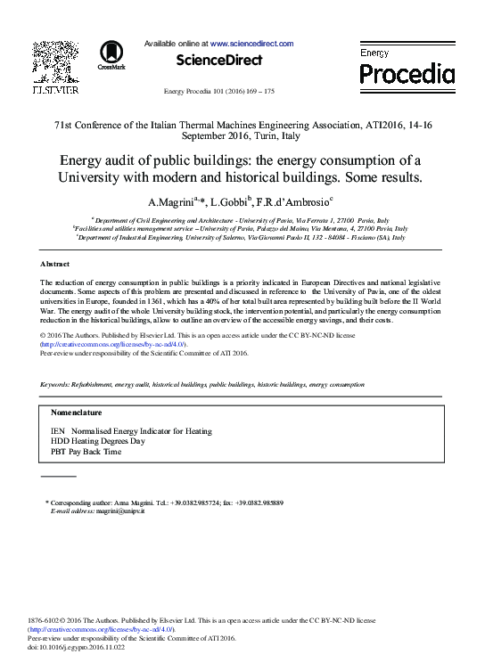 (PDF) Energy Audit of Public Buildings: The Energy Consumption of a ...