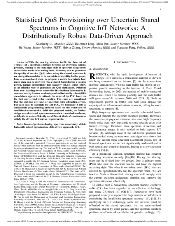 (PDF) Statistical QoS Provisioning Over Uncertain Shared Spectrums in ...