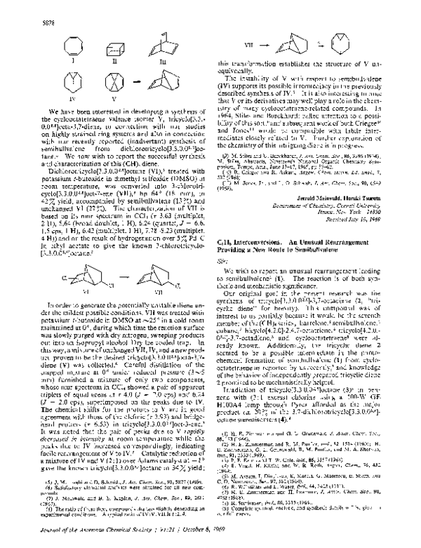 (PDF) C8H8 interconversions. An unusual rearrangement providing a new ...