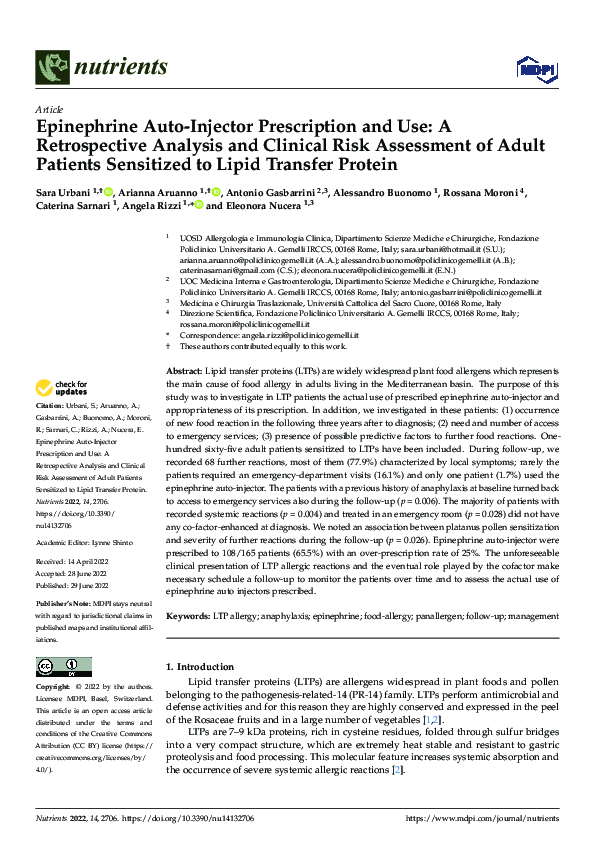(PDF) Epinephrine Auto-Injector Prescription and Use: A Retrospective ...