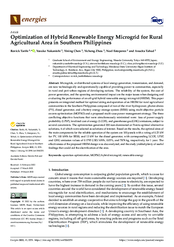 (PDF) Optimization of Hybrid Renewable Energy Microgrid for Rural ...