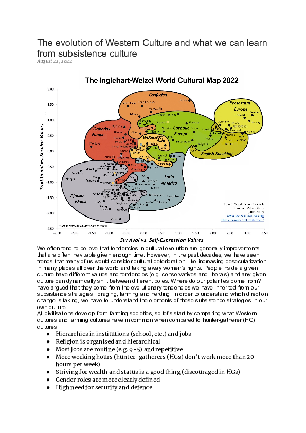 (DOC) The evolution of Western Culture and what we can learn from ...