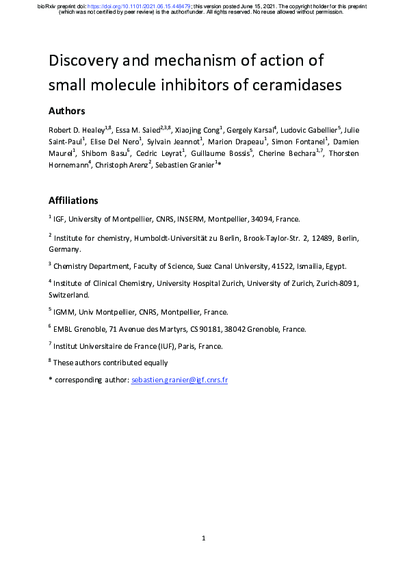(PDF) Discovery and Mechanism of Action of Small Molecule Inhibitors of ...