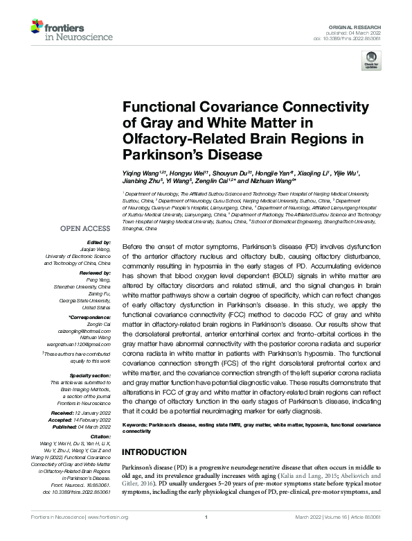 (PDF) Functional Covariance Connectivity of Gray and White Matter in ...