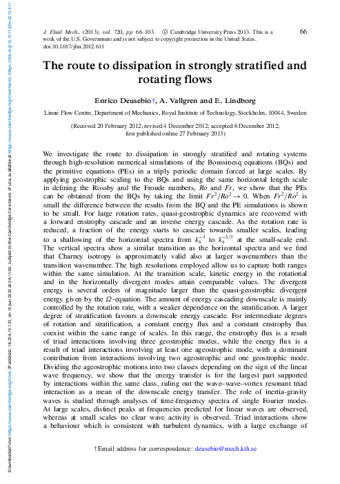 (PDF) The route to dissipation in strongly stratified and rotating flows