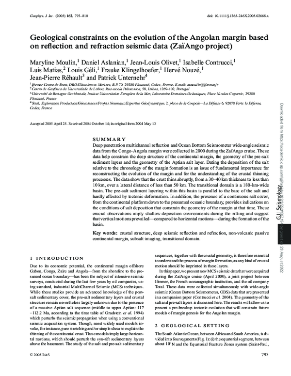 (PDF) Geological constraints on the evolution of the Angolan margin ...