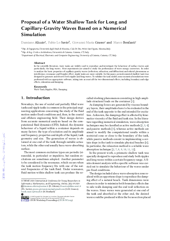 (PDF) Proposal of a Water Shallow Tank for Long and Capillary-Gravity ...