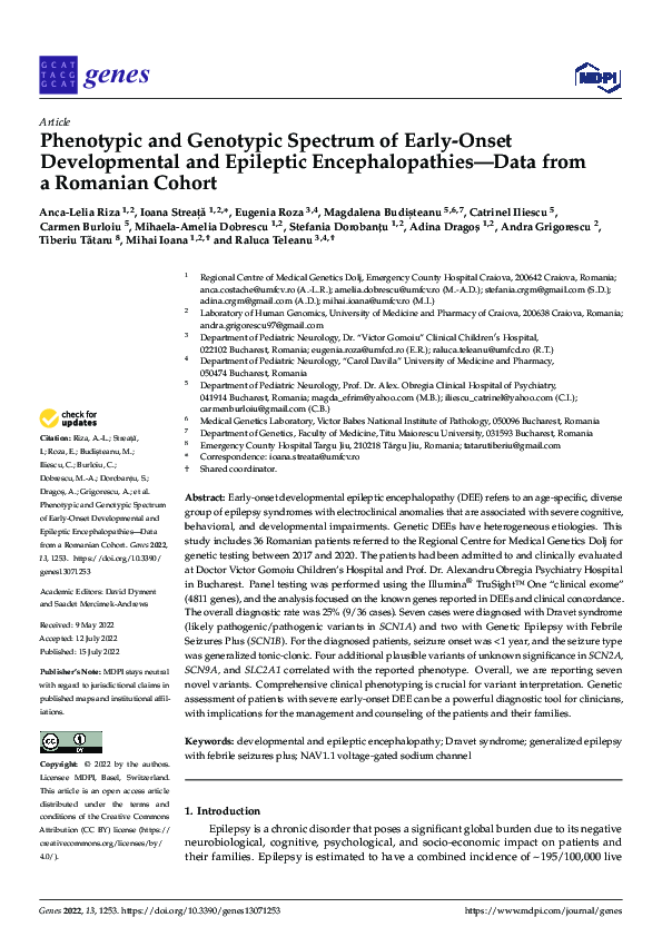 (PDF) Phenotypic and Genotypic Spectrum of Early-Onset Developmental ...