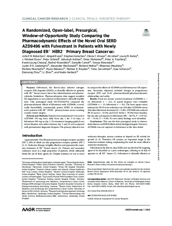 (PDF) A Randomized, Open-label, Presurgical, Window-of-Opportunity ...