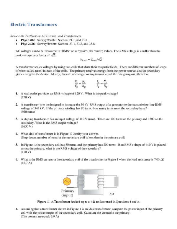 (PDF) Electric Transformers